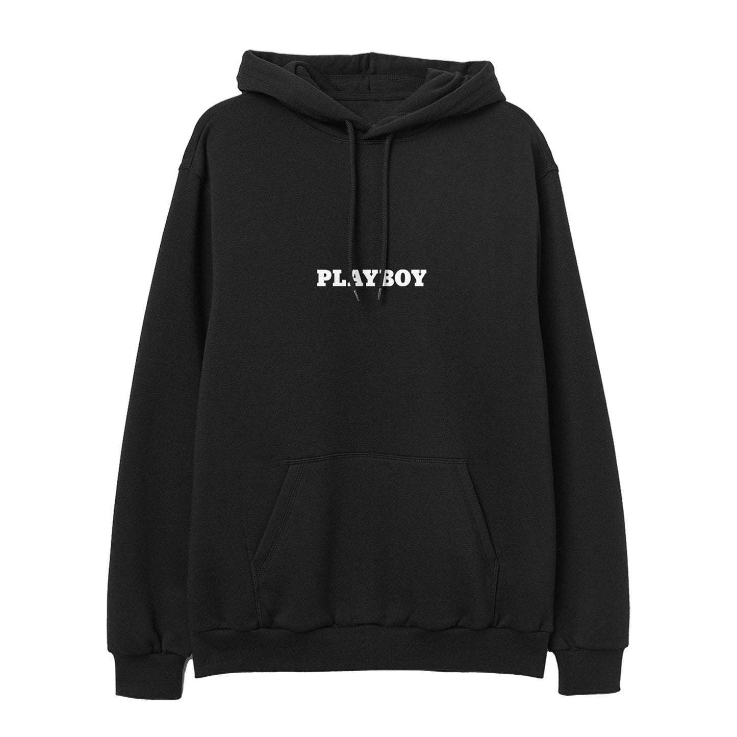 Schwarzer Playboy Hoodie mit großem Jubiläumslogo