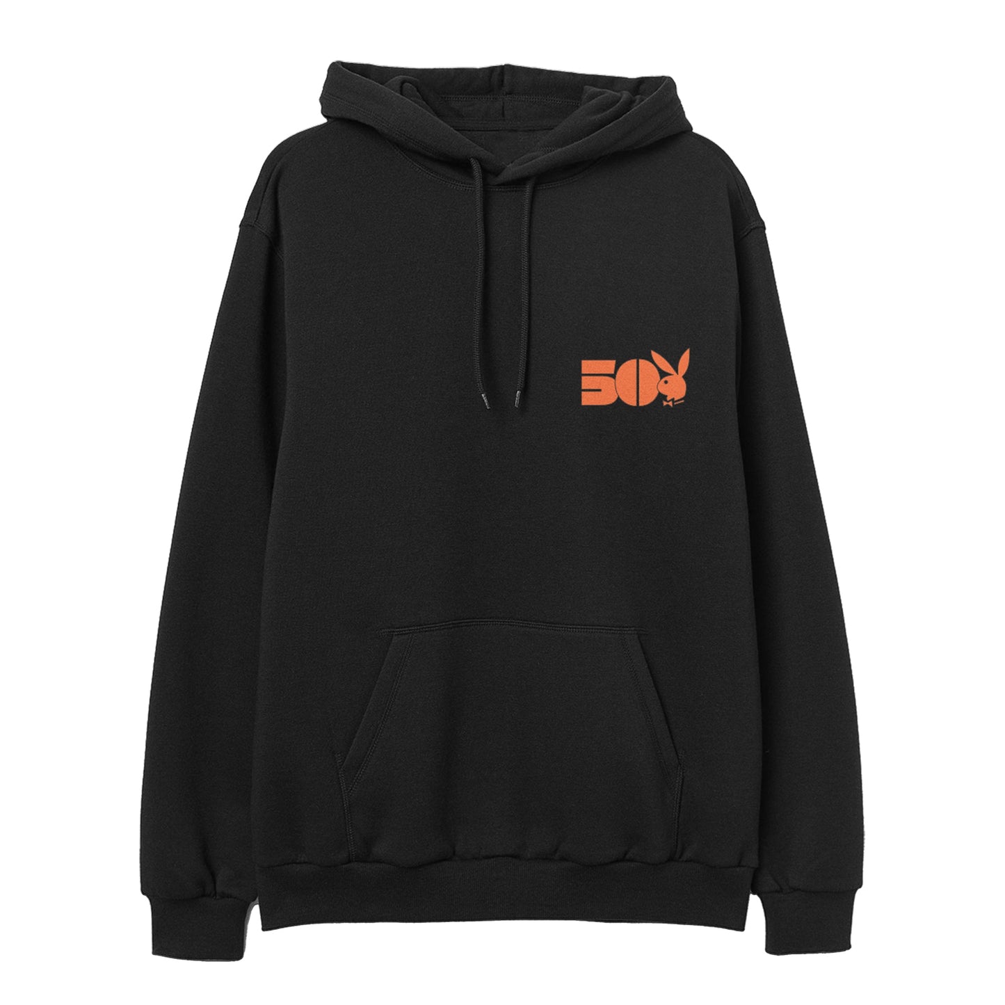 50 Jahre Playboy Deutschland Hoodie mit orangenem Schirftzug